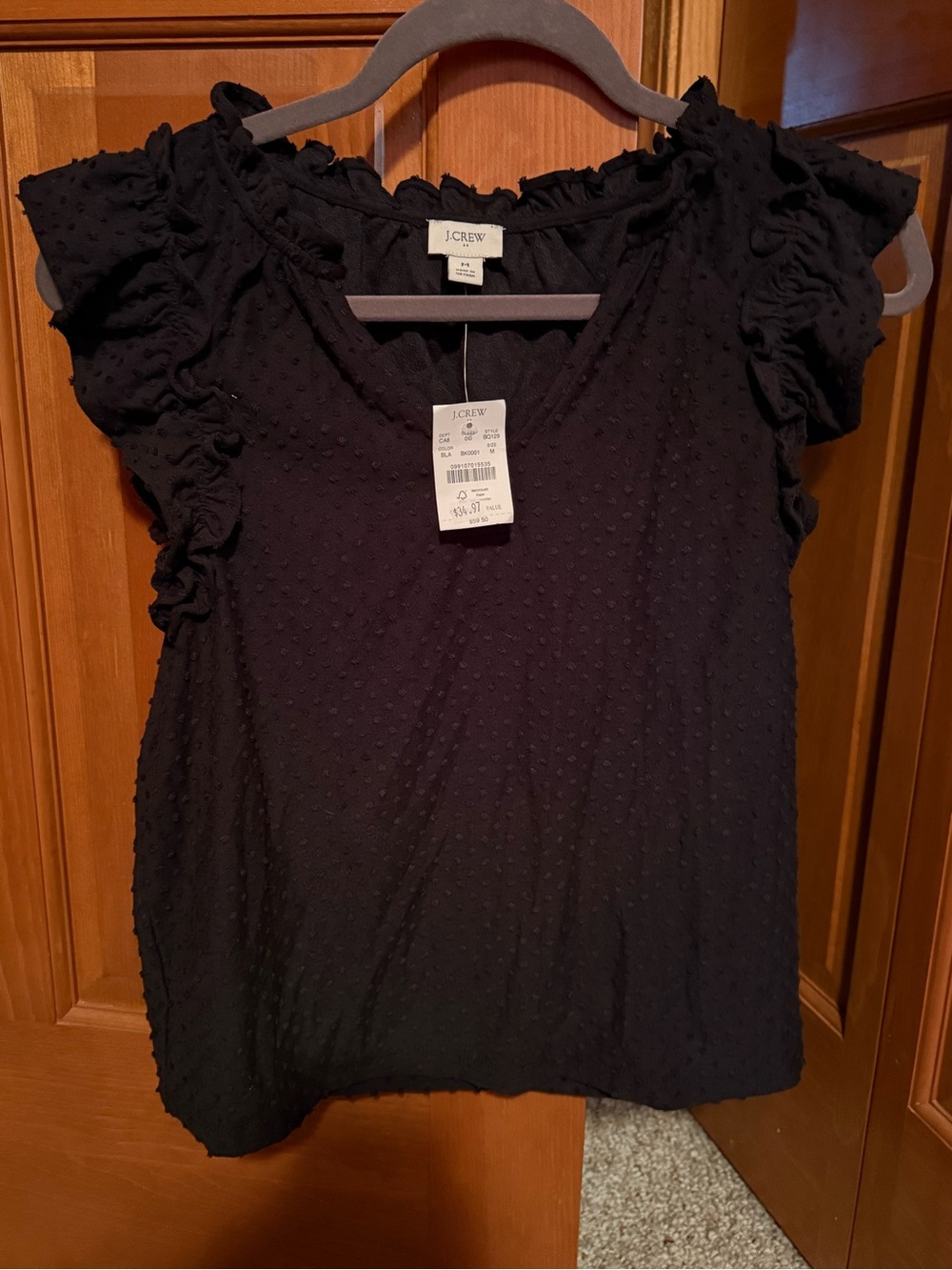 NWT Jcrew Factory flutter sleeve blouse size M